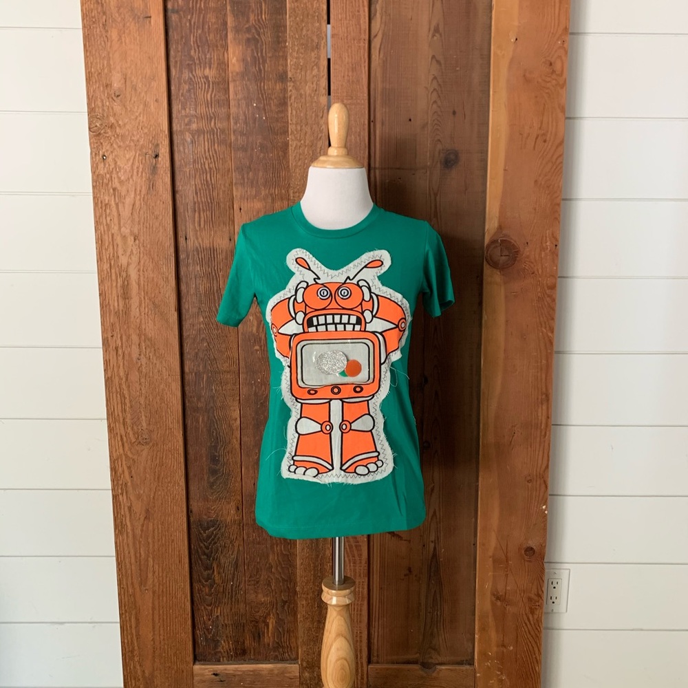 Japanese Harajuku Robot Window Nostalgic T-Shirt